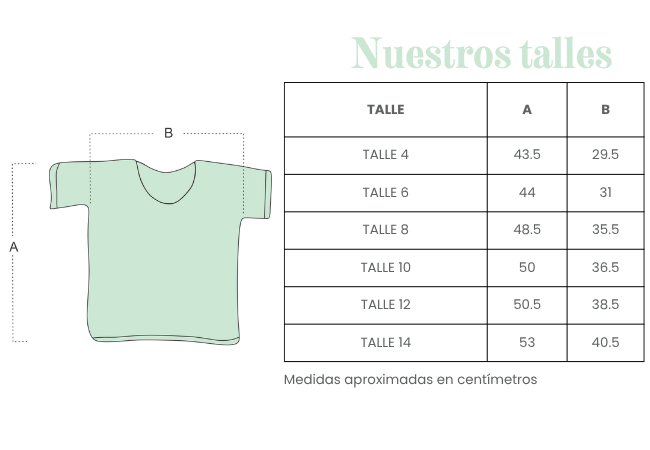 Guia de talles remeras